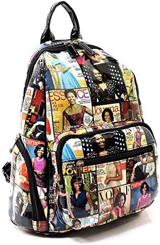 Parlak dergi kapağı kolaj moda sırt çantası Michelle Obama crossbody sırt çantası