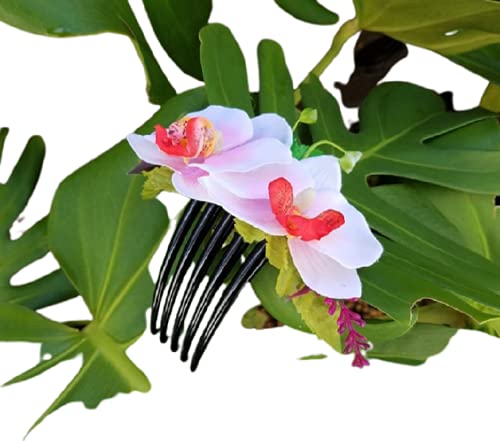Orkide Saç Tarağı, Tropikal Saç Tarağı, Gelin Başlığı, Nedime Saç Tarağı, Plaj Düğün, Çiçek Saç Tarağı, Çiçek Fascinator, Hawaii