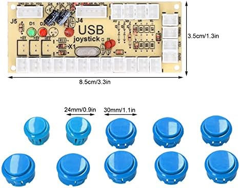 Hilitand Arcade Oyun Joystick Kitleri DIY Parçaları Sıfır Gecikme USB Encoder + 8 Yönlü Joystick + 10x Itin Düğmeler MAME Arcade
