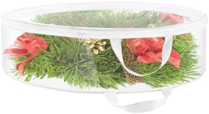 LOAUSMB Çanta Tuval Su Fermuarlı 2 Paketi Geçirmez Kumaş WreathsReinforced Noel Depolama Yapay Depolama Çift Kolları-Noel için