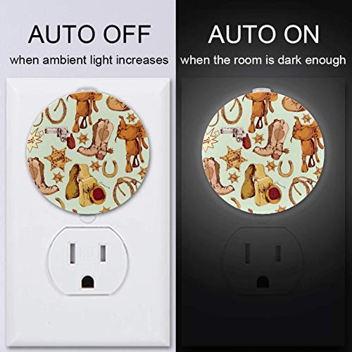 Başucu Lambası Vahşi Batı Kovboy LED Gece Lambası Plug-in Alacakaranlıktan Şafağa Sensörü Yatak Odası Banyo Mutfak Koridor