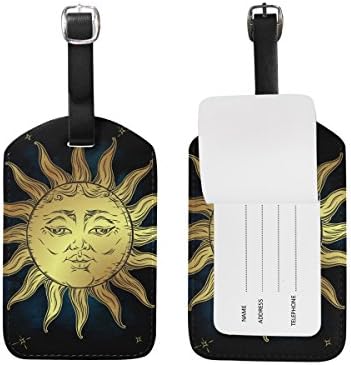 Chen Miranda Altın Güneş Seyahat Bagaj Bavul Etiket KIMLIK Etiketi PU Deri Bagaj için 1 Parça
