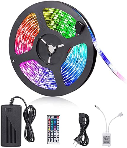 LED şerit ışıkları, 16.4 ft RGB LED ışık şeridi 5050 LED bant ışıkları, renk değiştiren LED halat ışıkları ile uzaktan ev aydınlatma