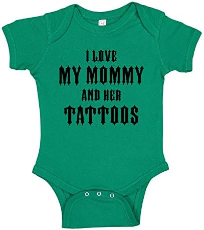 Annemi ve Dövmelerini Seviyorum Bebek Bodysuit Bebek Tek Parça veya Yürümeye Başlayan Çocuk T-Shirt