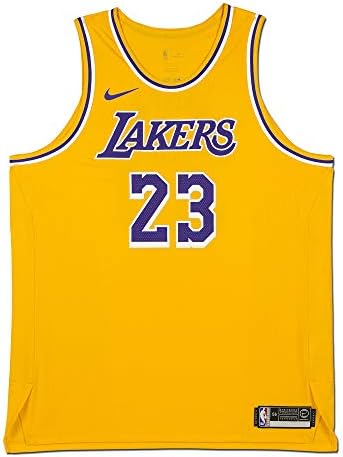 LeBron James İmzalı Los Angeles Lakers Gold Otantik Nike Forması