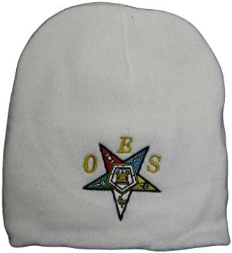 RFCO 8 Beyaz OES Mason Masonik Doğu Yıldız İşlemeli Beanie Kafatası Cap Şapka