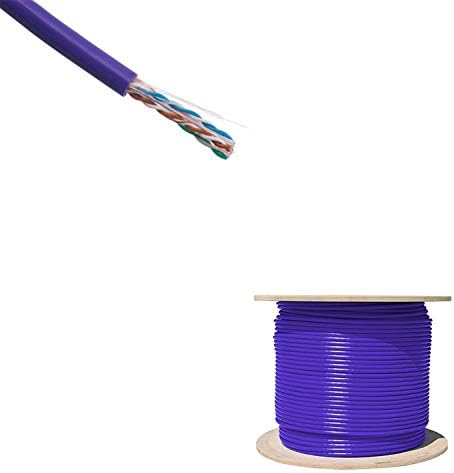 Kablolar Doğrudan Çevrimiçi Mor Cat6 1000 feet cm Toplu Ethernet Kablosu, Çıplak Katı Bakır UTP, 23 AWG, Reelex II Kutusu