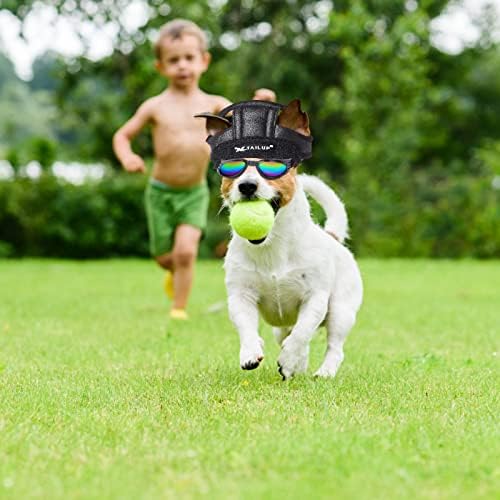 Yewong Pet Aviator Şapka kostüm aksesuar Seti Köpek Kedi Kaptan Kış Pilot Şapka ile Kulak Flaps Pet Gözlük / Eşarp için Pet
