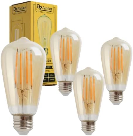 DZ Aımıer LED Edison Ampuller, 6 W, Eşdeğer 60 W, yüksek Parlaklık Günışığı Beyaz ST58 Antik LED Filament Ampuller, E26 Orta