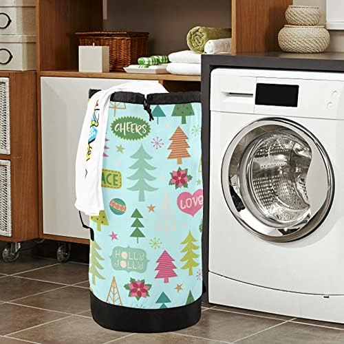 Noel Ağacı çamaşır Torbası Sırt Çantası Ağır çamaşır torbası Omuz Askıları ile Seyahat çamaşır torbası Katlanabilir Çamaşır