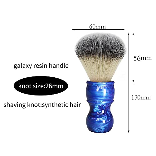 Yeni 26mm büyük tıraş fırçası sentetik saç renkli reçine kolu erkek ıslak tıraş fırçası (Renk: Galaxy PS1)
