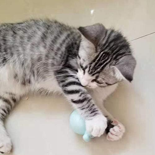 ocijf179 Kedi Oyuncak Ahtapot Şekli Pet Kediler Molar Dönebilen Top Interaktif Bite Chew Catnip Oyuncak-Mavi