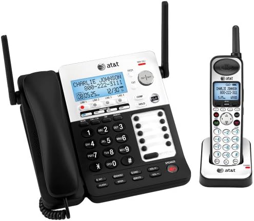 AT & T SB67118 DECT 6.0 Kablolu / Telsiz Telefon, Siyah / Gümüş, 1 Taban ve 1 Ahize