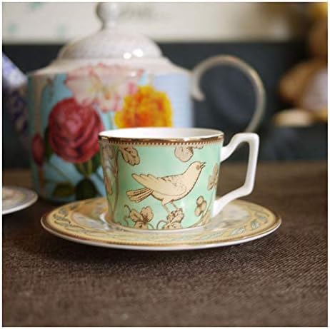 Kahve çay fincanları Kırsal tarzı Porselen Kahve fincanları Seramik bardak Ve altlıklar Seti Öğleden Sonra Çay Partisi çay