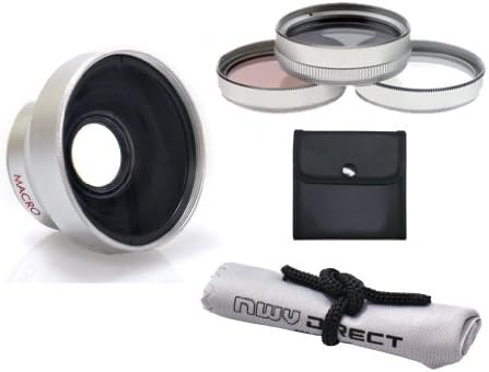Sony Handycam DCR-SR220 Yüksek Çözünürlüklü 0.45 x Geniş Açı Lens w/Makro (37mm) + 3 Parça Lens Filtre Kiti ( 30mm) + Nwv Doğrudan