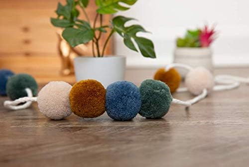 Zoe Frances Tasarımlar Güz Pom Pom Çelenk |Renkli Asılı Süslemeleri için Kreş, Bebek Duş, Doğum Günü, Noel |Boho Çelenk / Kreş
