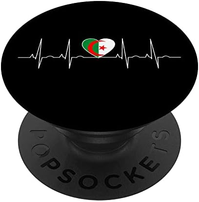 Cezayir Bayrağı Kalp Atışı Dna'mda Cezayirliler için Hediye PopSockets Değiştirilebilir PopGrip