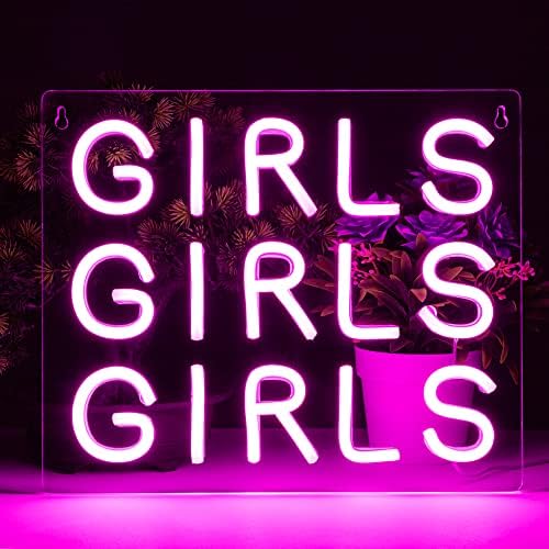 Kızlar kızlar kızlar Neon burcu - pembe Neon burcu Neon ışık yatak odası odası Bar Noel doğum günü partisi duvar dekor için