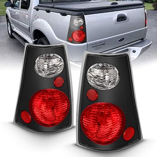 AmeriLite Siyah Yedek Fren kuyruk lambaları 01-05 Ford Explorer Sport Trac için Set-Yolcu ve Sürücü Tarafı