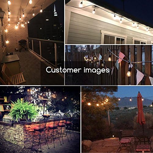 Açık Dize ışıkları,15 Vintage Edison ampuller ile 48 Feet veranda ışıkları, Sundurma, bahçe partisi, iç ve dış mekan süslemeleri,