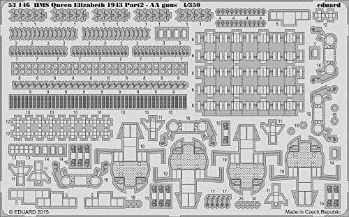 EDU53146 1: 350 Eduard PE-HMS Kraliçe Elizabeth 1943 Bölüm 2 AA Guns (Trompetçi modeli kiti ile kullanım için) [MODEL KİTİ