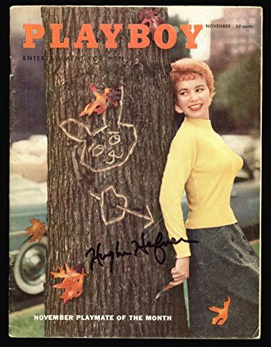 Hugh Hefner Playboy Authentic İmzalı Kasım 1955 Playboy Dergisi BAS A10810