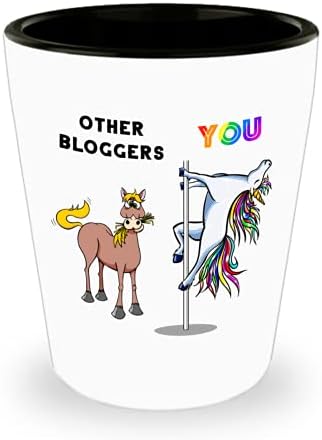 Blogger seramik 1.5 oz shot cam blog gökkuşağı kutup dans unicorn, komik ayın çalışanı çalışma takdir fincan, iş Arkadaşı veda