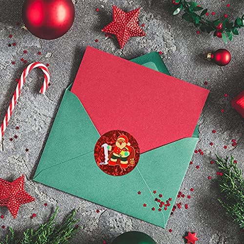 GBENM 500 adet Noel Çıkartmaları Noel Baba Dekoratif Mühür Etiketleri 8 Tasarımlar DIY GiftSeal Etiketleri