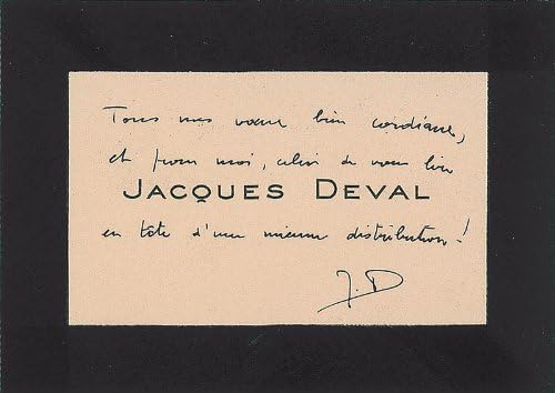 Jaques Deval-İmzalı Kartvizitte İmza Notu
