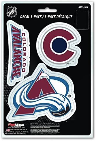 Fanmats NHL Colorado Avalanche Takım Çıkartması, 3'lü Paket, Bordo, Bir Beden
