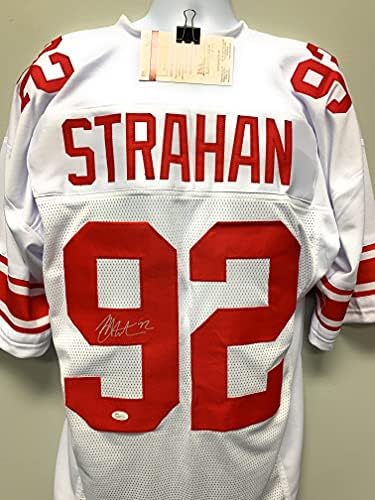 Michael Strahan New York Giants İmzalı İmza Beyaz Özel Jersey JSA Sertifikalı