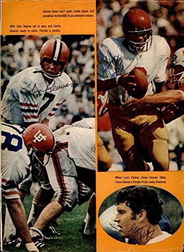 Lynn Dickey Jimmy Jones John Reeves İmzalı Dergi Sayfası Fotoğraf İmzalı 53601-İmzalı NFL Dergileri