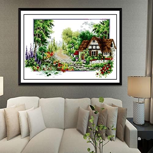 Newmind 2 Xcottage Bahçe Damgalı Çapraz Dikiş Kiti DIY El Yapımı Oya 14CT 50x33 cm