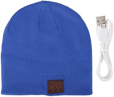 Müzik Severler için Bluetooth Cihazları için altı kat Tam Çift Yönlü Bluetooth Çağrı Stereo Bire İki BT Şapka, Kulaklık Şapka(Mavi)