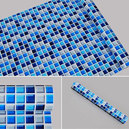 Yifely Kraliyet Mavi Mozaik Mutfak Dolabı Dekor Kağıt Kendinden Yapışkanlı raf astarı Tezgah Sticker 17.7 İnç 9.8 Ayaklar tarafından