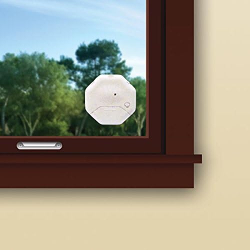 SABRE HS-GA Kablosuz pencere camı Kırılma ve Titreşim alarmlı dedektör Güvenlik Uyarı Çıkartması-DIY Kolay Kurulum, Beyaz (1-Pack)
