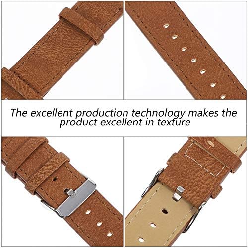 UKCOCO Deri saat kordonları için Uyumlu Xiaomi Haylou LS02, Vintage saat kayışları için Erkek / Kadın Tutuşunu deri saat kayışı