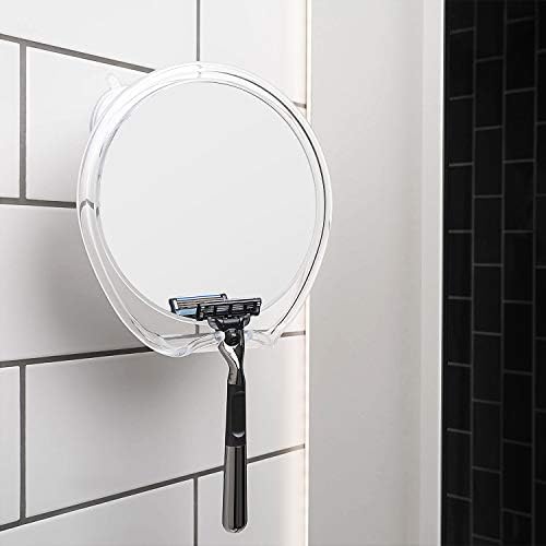 Luxo Duş Aynası, Duş için Tıraş Bıçağı Tutuculu Tıraş Aynası ve Güçlü Vantuz-Duş ve Cımbız için Kırılmaz Buğu Önleyici Ayna