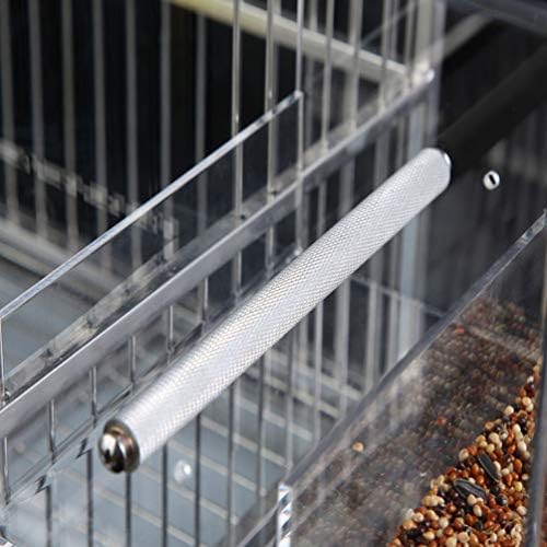 TEHAUX Akrilik Kuş Kafesi Besleyici, Şeffaf Papağan Gıda Besleme Konteyner Papağan Otomatik Besleyici Pet Gıda Besleyici için