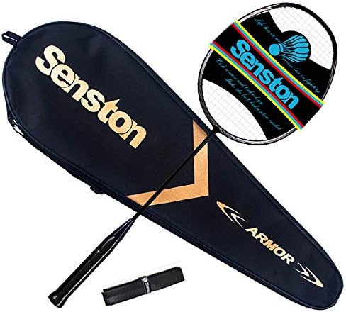 Senston N80 Grafit Tek Yüksek Dereceli Badminton Raketi, Profesyonel Karbon Fiber Badminton Raketi, Taşıma Çantası Dahil
