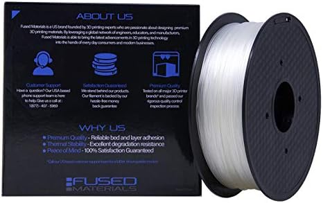 Sigortalı Malzemeler Şeffaf TPU 3D Yazıcı Filament-1kg Makara, 1.75 mm, Boyutsal Doğruluk + / - 0.03 mm, (Trans)