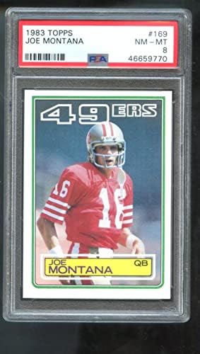 1983 Topps 169 Joe Montana San Francisco 49ers PSA 8 NM-MT Dereceli Futbol Kartı