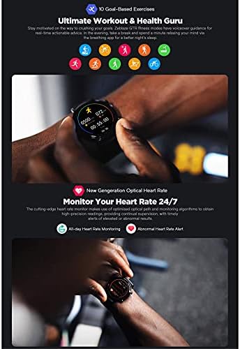YLB Zeblaze GTR akıllı saat Tüm Gün Kalp Hızı İzleme, 1.3 İnç 2.5 D Cam + IPS Renkli Dokunmatik Ekran Bilezik 180 mAh Pil Çok