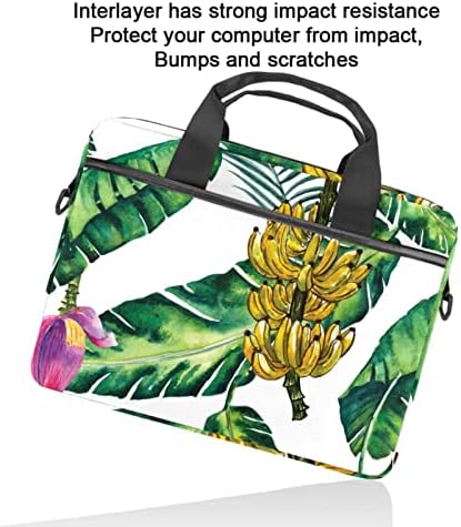Beyaz Tropikal Yaprak laptop çantası Kadınlar için Messenger omuzdan askili çanta 14.5 İn Laptop taşıma çantası İş Evrak Çantası