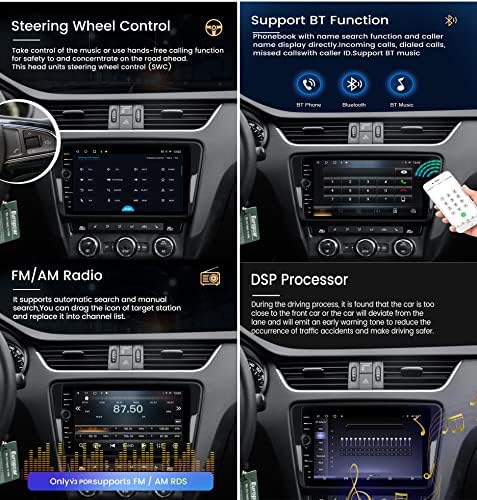 Artsxw Çift Din Araba Stereo 9 inç Dijital Ekran Araba Ses Çalar FM Radyo ile Skoda Yeti için 5L 2009-2014 GPS Desteği ile