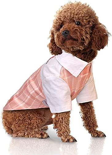 Kessie Köpek Gömlek Pet Tişörtleri ile Kollu Köpek Düğme Up T Gömlek Yavru Köpek Tee Gömlek Pet Giyim Yavru Köpek Giysileri