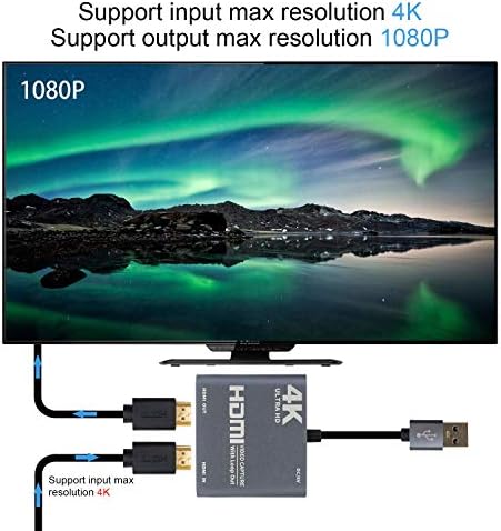 Duttek HDMI Video Yakalama Kartı ile Döngü Out, HDMI USB 3.0 Video Yakalama Kartı Dönüştürücü Adaptör 4 K HD 1080 P PC Dizüstü