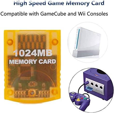 Mekela Hafıza Kartı 1024 MB, Wii Gamecube Oyun Küp NGC GC için Uyumlu (Mavi)
