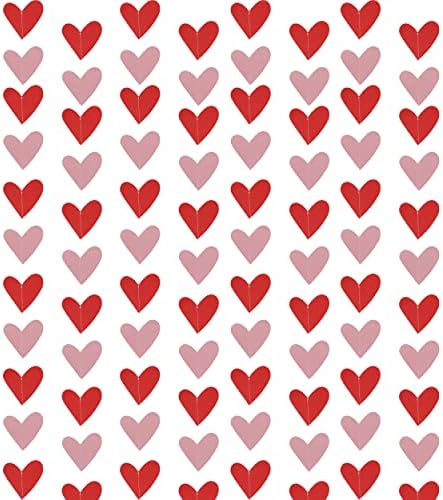 Sevgililer Dekor için 4 Adet Kalp Afiş Çelenk, Sevgililer Keçe Kalp Afiş, Kalp Süslemeleri, Kırmızı Pembe Işıltılı Mutlu sevgililer