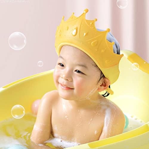 Çocuklar için Btıcx Duş Başlıkları, Ayarlanabilir Bebek Şampuanı Kapağı Plastik Sevimli Taç Şekilli bebek duş Başlığı Vizör